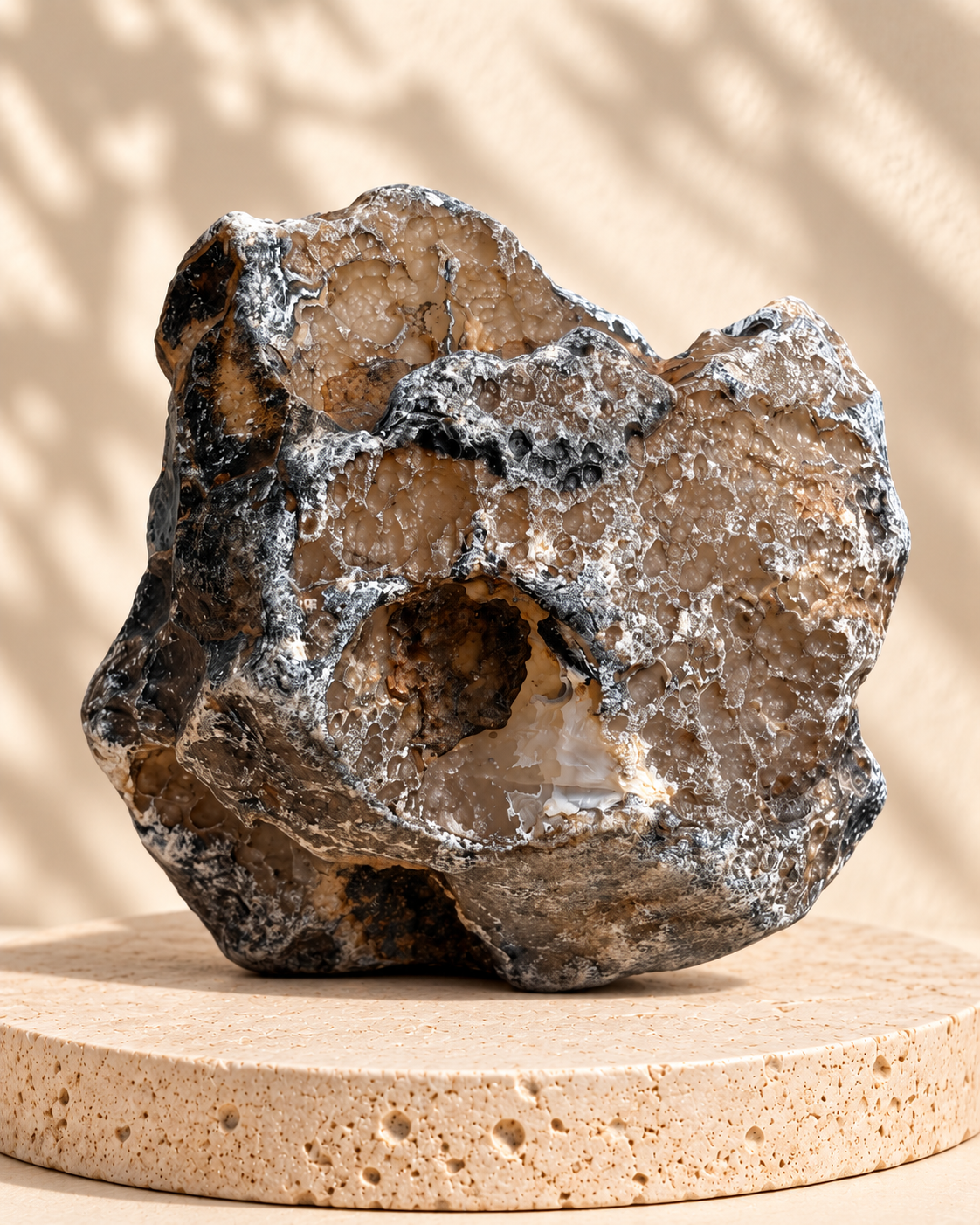 Piedra natural botrioidal crema y miel
