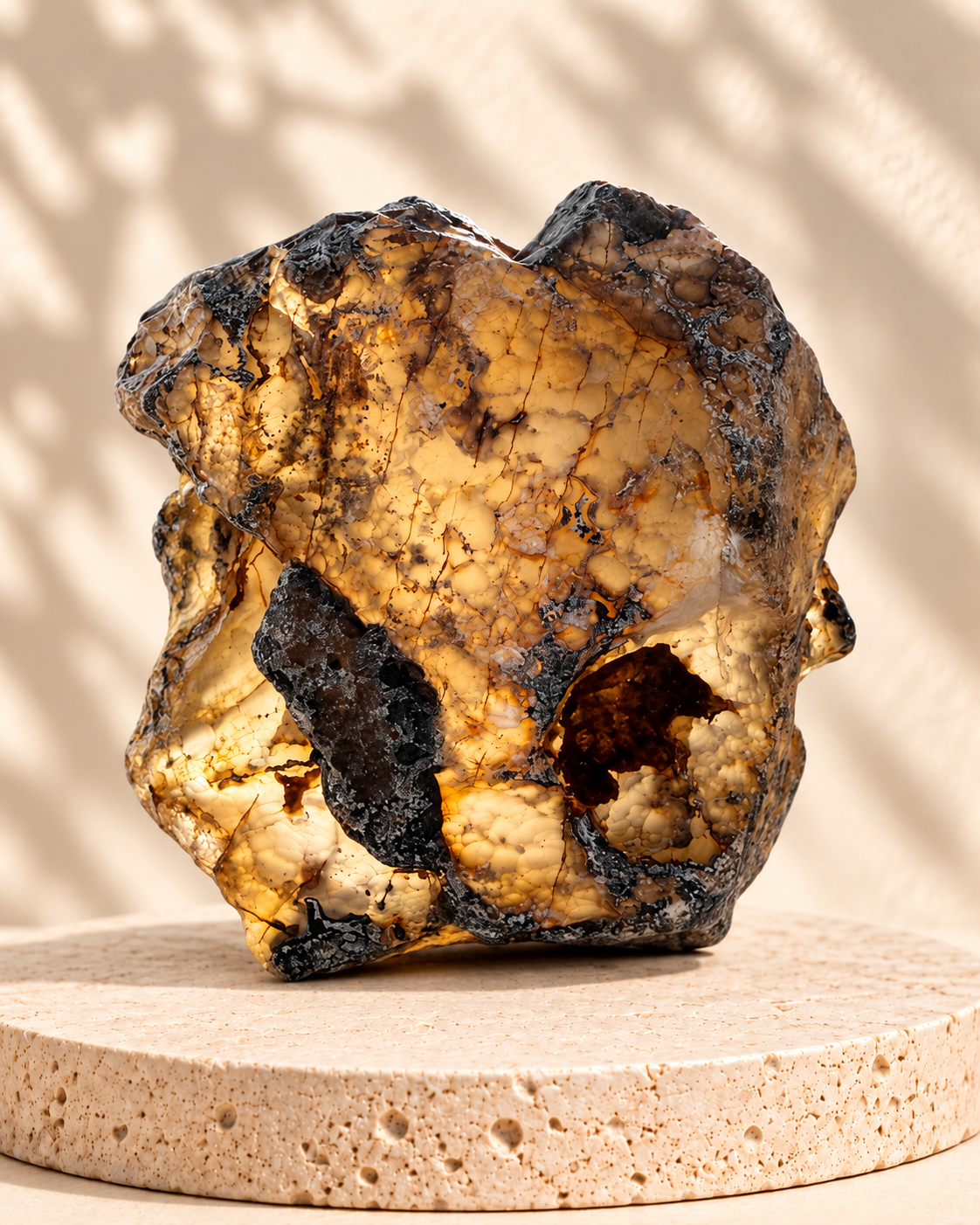 Piedra natural botrioidal crema y miel