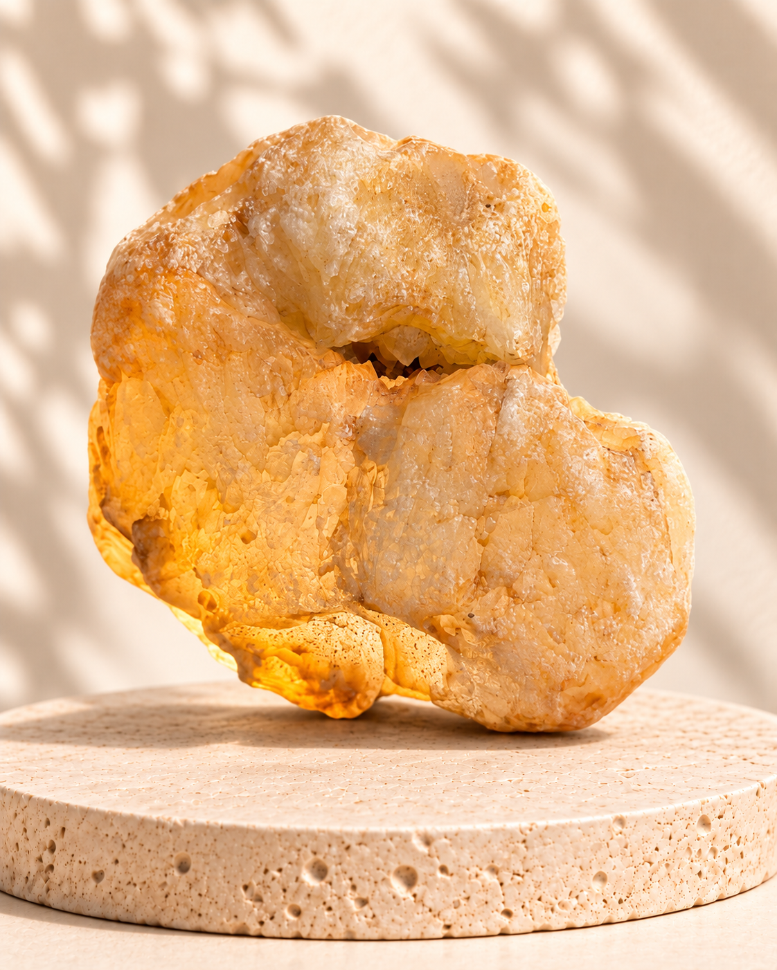 Piedra natural miel con cristalización de cuarzo