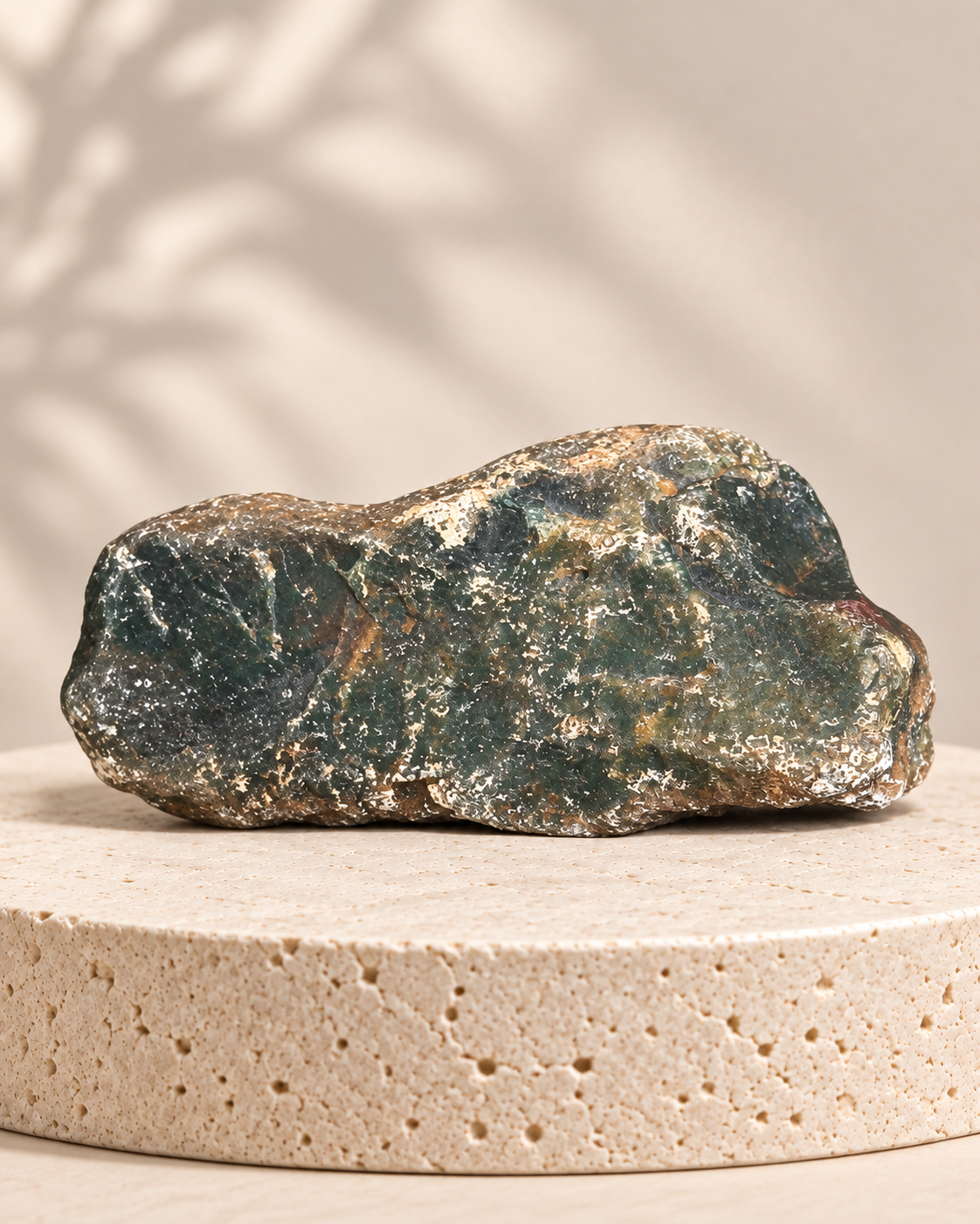 Piedra natural verde con zona rojiza