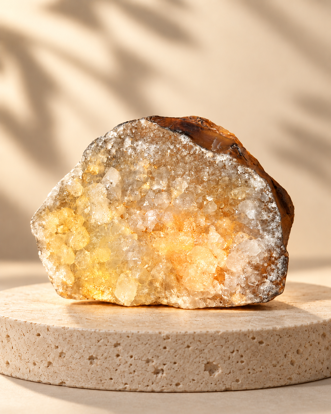 Piedra natural con cristales claros