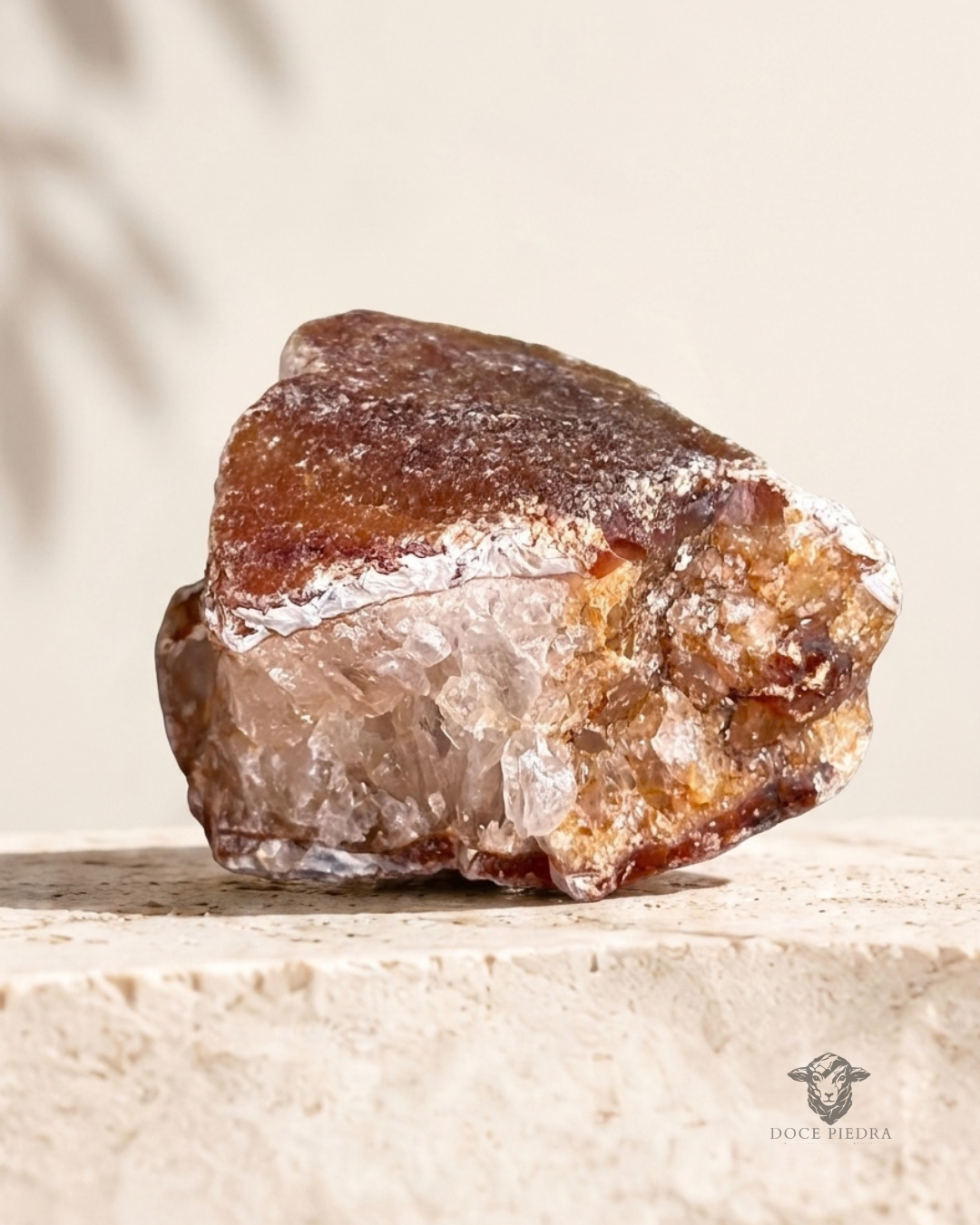 Piedra natural miel con cavidad cristalina